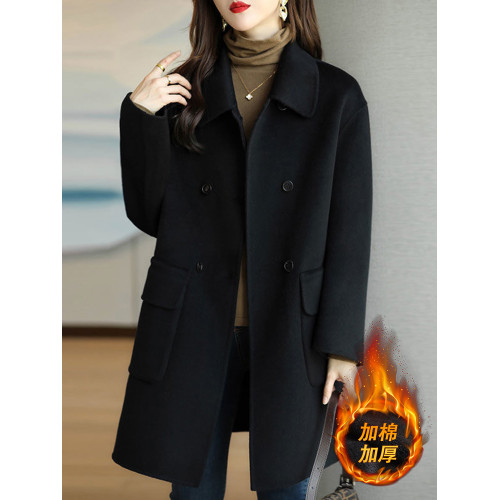 毛呢外套女士秋冬2025新款爆款媽媽夾棉加厚中長款呢子大衣高級感 毛呢外套女士秋冬2025新款爆款媽媽夾棉加厚中長款呢子大衣高級感