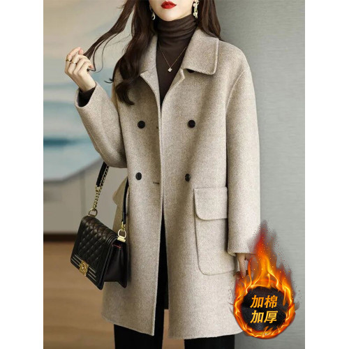 毛呢外套女士秋冬2025新款爆款媽媽夾棉加厚中長款呢子大衣高級感 毛呢外套女士秋冬2025新款爆款媽媽夾棉加厚中長款呢子大衣高級感