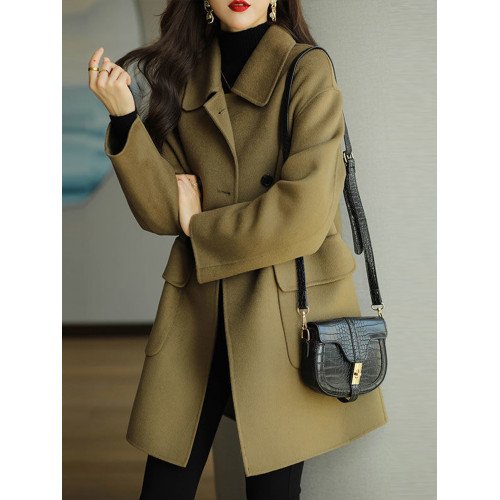 毛呢外套女士秋冬2025新款爆款媽媽夾棉加厚中長款呢子大衣高級感 毛呢外套女士秋冬2025新款爆款媽媽夾棉加厚中長款呢子大衣高級感