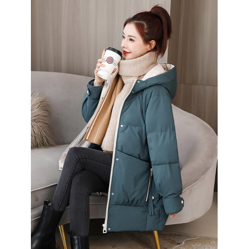 棉襖女中長款韓版修身顯瘦連帽棉衣2025冬季新款加厚大碼寬松棉服 棉襖女中長款韓版修身顯瘦連帽棉衣2025冬季新款加厚大碼寬松棉服
