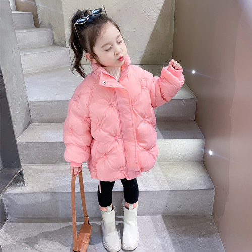 女寶寶羽絨棉服冬季女2童加厚綉花棉衣小女孩防寒中長款棉襖外套4