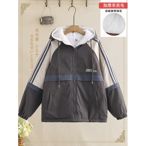 初中生夾棉外套女學院風青少年冬裝新款高中學生冬季新款加厚棉襖 初中生夾棉外套女學院風青少年冬裝新款高中學生冬季新款加厚棉襖