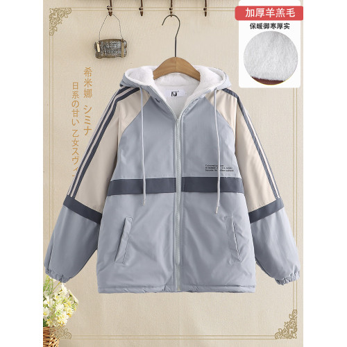 初中生夾棉外套女學院風青少年冬裝新款高中學生冬季新款加厚棉襖 初中生夾棉外套女學院風青少年冬裝新款高中學生冬季新款加厚棉襖