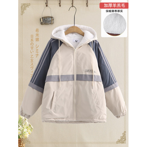 初中生夾棉外套女學院風青少年冬裝新款高中學生冬季新款加厚棉襖 初中生夾棉外套女學院風青少年冬裝新款高中學生冬季新款加厚棉襖