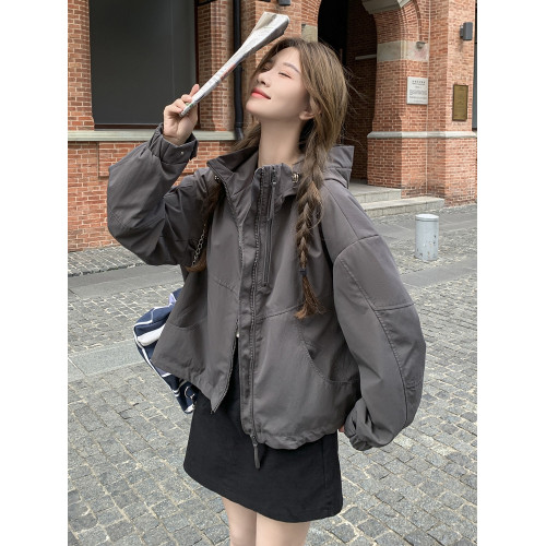 美拉德灰色沖鋒衣加棉外套女春秋2025新款小個子夾棉工裝爆款棉服 美拉德灰色沖鋒衣加棉外套女春秋2025新款小個子夾棉工裝爆款棉服