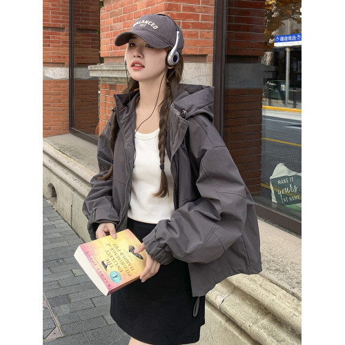 美拉德灰色沖鋒衣加棉外套女春秋2025新款小個子夾棉工裝爆款棉服 美拉德灰色沖鋒衣加棉外套女春秋2025新款小個子夾棉工裝爆款棉服