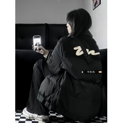 中性風穿搭羽絨棉服女大童冬季初中高中學生寬松棉衣棉襖加厚外套