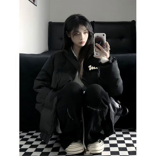 中性風穿搭羽絨棉服女大童冬季初中高中學生寬松棉衣棉襖加厚外套 中性風穿搭羽絨棉服女大童冬季初中高中學生寬松棉衣棉襖加厚外套