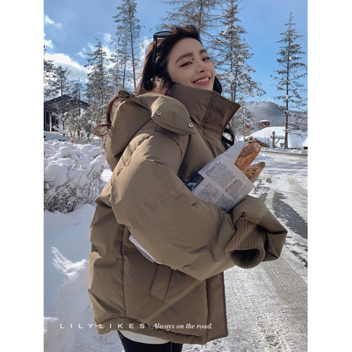 冬季愛心刺綉短款加厚棉衣女小個子麵包服寬松學生羽絨棉服厚外套 冬季愛心刺綉短款加厚棉衣女小個子麵包服寬松學生羽絨棉服厚外套