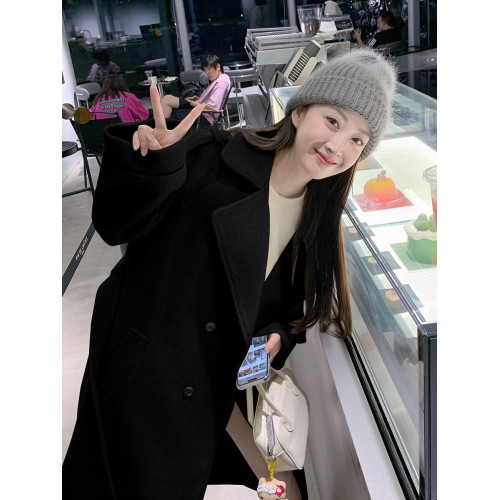 高級感燕麥色毛呢大衣女2025秋冬小個子韓系赫本風呢子羊毛呢外套