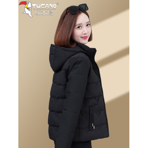 啄木鳥羽絨棉服女2025新款短款棉衣冬季爆款加絨加厚棉襖連帽外套 啄木鳥羽絨棉服女2025新款短款棉衣冬季爆款加絨加厚棉襖連帽外套