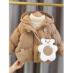 2025冬季新款女寶寶加厚棉服外套小女孩韓版洋氣可愛棉衣外套棉襖