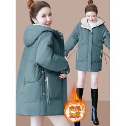 2025冬季新款女裝中長款棉衣棉服加厚保暖棉襖小個子夾棉外套爆款