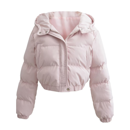 網紅氣質純色顯瘦保暖麵包棉服外套美式冬季高腰拉鍊立領夾克棉衣 網紅氣質純色顯瘦保暖麵包棉服外套美式冬季高腰拉鍊立領夾克棉衣