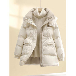 修身中長款羽絨服女冬季2025年新款高級感超好看連帽立領棉服外套