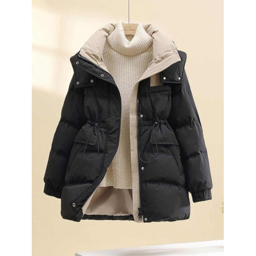 修身中長款羽絨服女冬季2025年新款高級感超好看連帽立領棉服外套 修身中長款羽絨服女冬季2025年新款高級感超好看連帽立領棉服外套