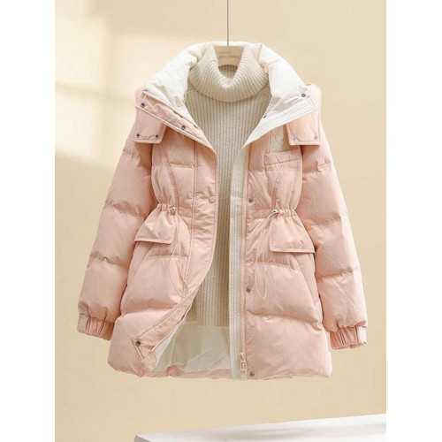 修身中長款羽絨服女冬季2025年新款高級感超好看連帽立領棉服外套 修身中長款羽絨服女冬季2025年新款高級感超好看連帽立領棉服外套