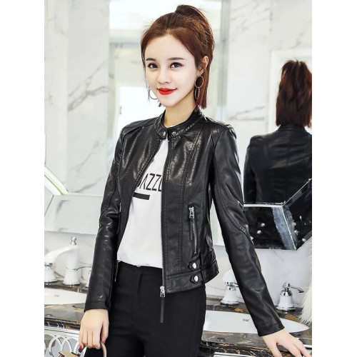 2025春秋季新款女裝韓版顯瘦短款高腰皮衣修身百搭皮夾克pu外套潮 2025春秋季新款女裝韓版顯瘦短款高腰皮衣修身百搭皮夾克pu外套潮