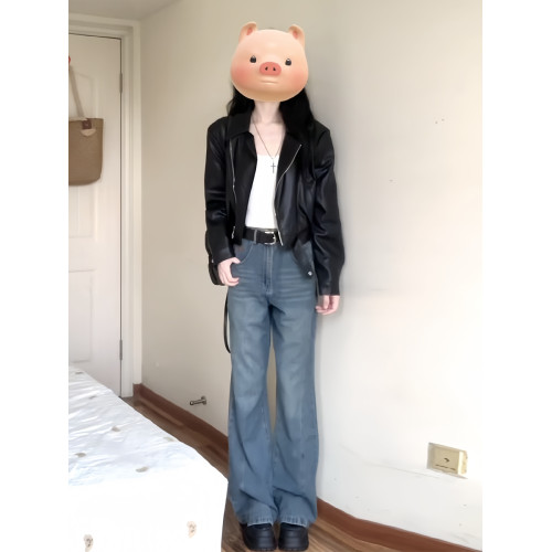 黑色皮衣外套女短款小個子2025春秋季復古機車服港風氣質pu皮夾克 黑色皮衣外套女短款小個子2025春秋季復古機車服港風氣質pu皮夾克