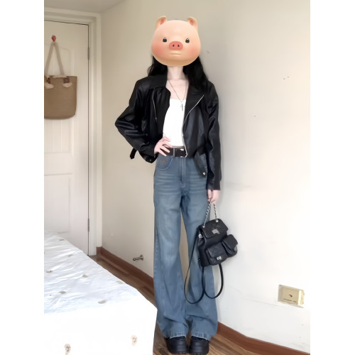 黑色皮衣外套女短款小個子2025春秋季復古機車服港風氣質pu皮夾克 黑色皮衣外套女短款小個子2025春秋季復古機車服港風氣質pu皮夾克