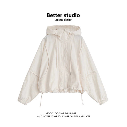 短款連帽防曬衣女夏季小個子運動沖鋒衣防紫外線外套休閒防曬服潮 短款連帽防曬衣女夏季小個子運動沖鋒衣防紫外線外套休閒防曬服潮