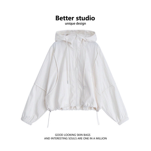 短款連帽防曬衣女夏季小個子運動沖鋒衣防紫外線外套休閒防曬服潮 短款連帽防曬衣女夏季小個子運動沖鋒衣防紫外線外套休閒防曬服潮