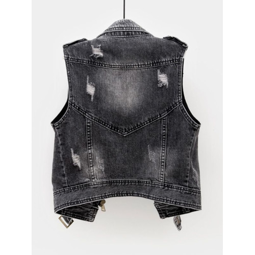 牛仔馬甲女短款外穿歐貨2025春秋季新款韓版洋氣個性時尚背心坎肩 牛仔馬甲女短款外穿歐貨2025春秋季新款韓版洋氣個性時尚背心坎肩