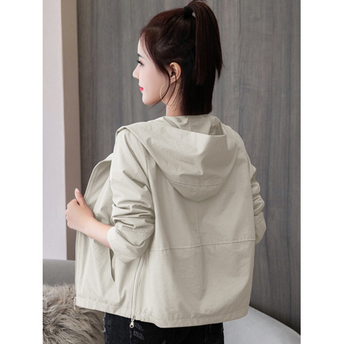 休閒外套女春秋短款小個子連帽2025新款百搭顯瘦女士長袖夾克上衣 休閒外套女春秋短款小個子連帽2025新款百搭顯瘦女士長袖夾克上衣