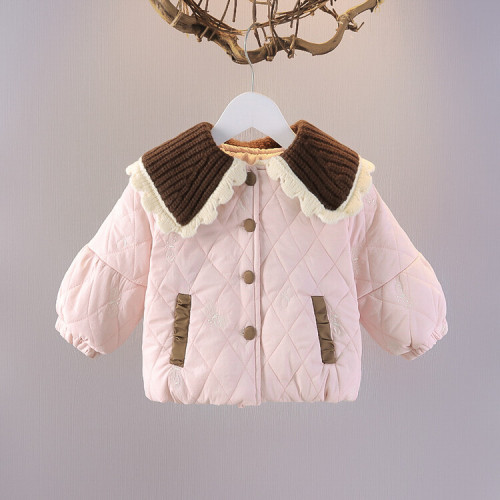 女寶寶冬裝棉衣2024新款夾棉開衫周嵗秋冬女小童時髦棉服外套 女寶寶冬裝棉衣2024新款夾棉開衫周嵗秋冬女小童時髦棉服外套