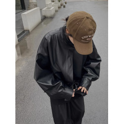 黑色皮衣外套女2025春秋新款美式復古設計感皮夾克寬松pu機車服潮