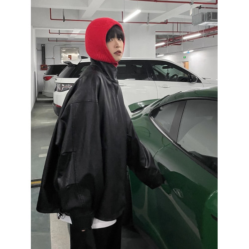 黑色皮衣外套女2025春秋新款美式復古設計感皮夾克寬松pu機車服潮 黑色皮衣外套女2025春秋新款美式復古設計感皮夾克寬松pu機車服潮