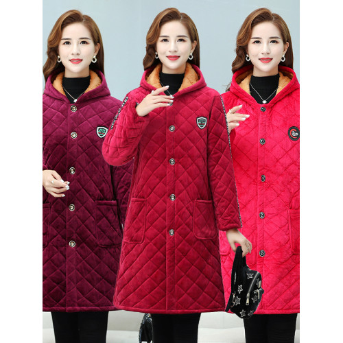 冬季三層保暖加絨加厚罩衣大人女長袖工作服廚房棉衣居家棉服外套 冬季三層保暖加絨加厚罩衣大人女長袖工作服廚房棉衣居家棉服外套