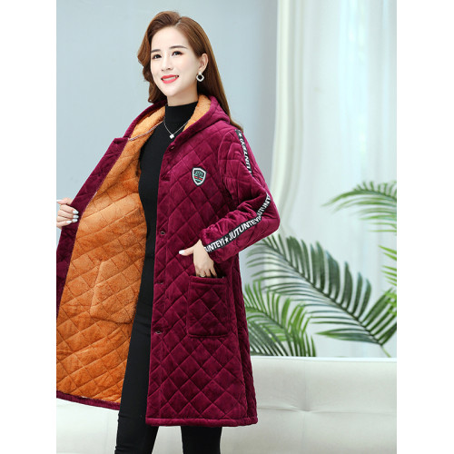 冬季三層保暖加絨加厚罩衣大人女長袖工作服廚房棉衣居家棉服外套 冬季三層保暖加絨加厚罩衣大人女長袖工作服廚房棉衣居家棉服外套