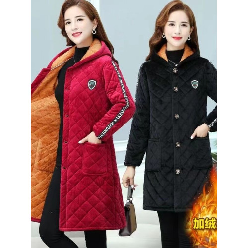 冬季三層保暖加絨加厚罩衣大人女長袖工作服廚房棉衣居家棉服外套 冬季三層保暖加絨加厚罩衣大人女長袖工作服廚房棉衣居家棉服外套