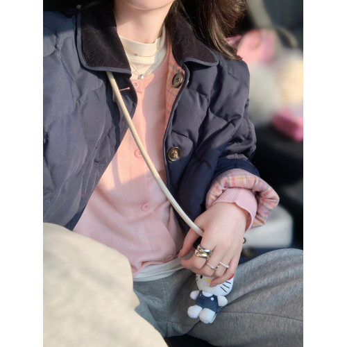 別致設計感正反面穿菱格羽絨棉服女冬季新款韓版復古撞色格子外套 別致設計感正反面穿菱格羽絨棉服女冬季新款韓版復古撞色格子外套