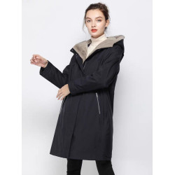 冬季大碼韓版加絨加厚派克棉衣棉服女內膽仿羊剪絨休閒寬松大衣厚