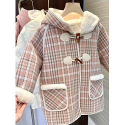 女小童呢大衣加絨冬季2025新款女寶寶韓版洋氣時尚小女孩加厚外套