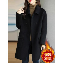 毛呢外套女士裝秋冬季2025年新款小個子夾棉加厚爆款中長呢子大衣