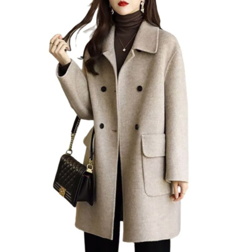 毛呢外套女士裝秋冬季2025年新款小個子夾棉加厚爆款中長呢子大衣