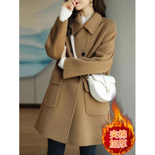 毛呢外套女士裝秋冬季2025年新款小個子夾棉加厚爆款中長呢子大衣