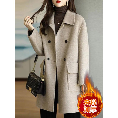 毛呢外套女士裝秋冬季2025年新款小個子夾棉加厚爆款中長呢子大衣