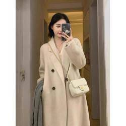 高級感呢子大衣女秋冬季2025年新款韓系小個子中長款毛呢外套加厚
