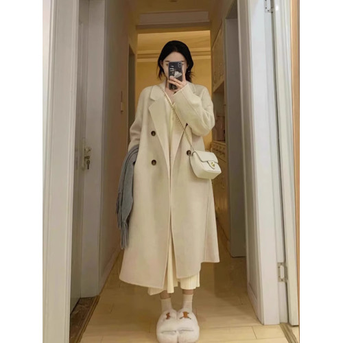 高級感呢子大衣女秋冬季2025年新款韓系小個子中長款毛呢外套加厚