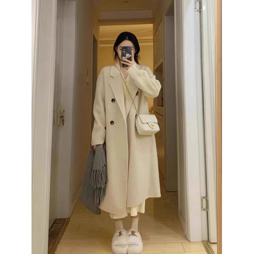 高級感呢子大衣女秋冬季2025年新款韓系小個子中長款毛呢外套加厚