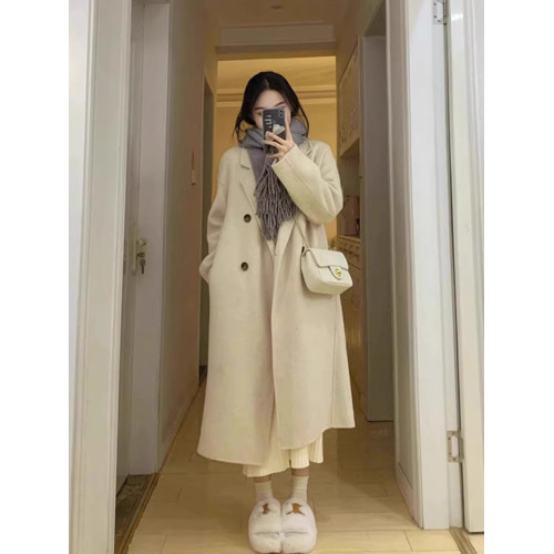 高級感呢子大衣女秋冬季2025年新款韓系小個子中長款毛呢外套加厚