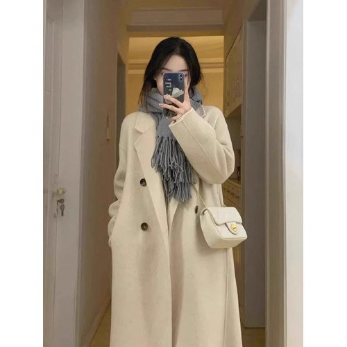 高級感呢子大衣女秋冬季2025年新款韓系小個子中長款毛呢外套加厚