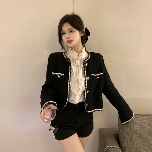 法式小香風外套女秋冬款百搭復古高級感名媛氣質粗花呢上衣女裝 法式小香風外套女秋冬款百搭復古高級感名媛氣質粗花呢上衣女裝