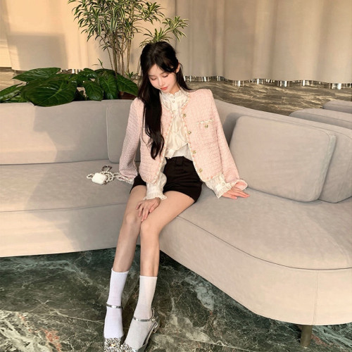 法式小香風外套女秋冬款百搭復古高級感名媛氣質粗花呢上衣女裝 法式小香風外套女秋冬款百搭復古高級感名媛氣質粗花呢上衣女裝