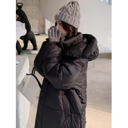 2025新款羽絨棉服女冬季長款過膝加厚韓系棉襖連帽超好看小衆棉衣