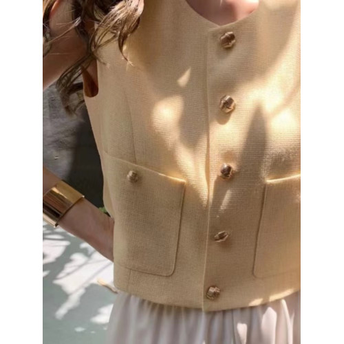 高級感小香風顯瘦馬甲短款外穿無袖上衣法式復古新中式背心女夏季 高級感小香風顯瘦馬甲短款外穿無袖上衣法式復古新中式背心女夏季